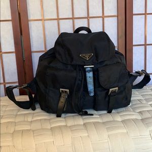 Vintage Prada Black Nylon Backpack